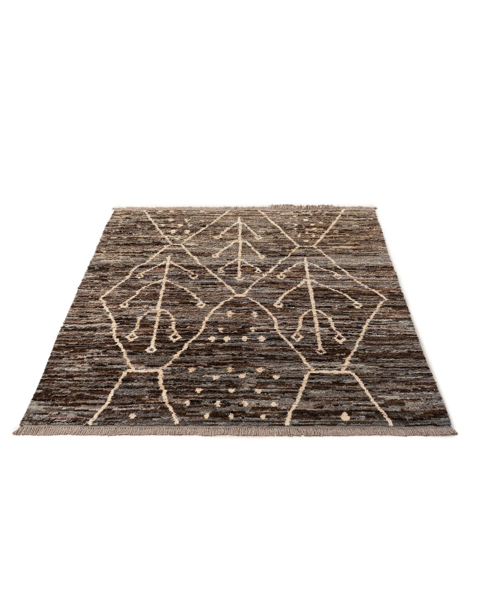 5' x 6' 4 Hand Knotted Moroccan Wool Rug