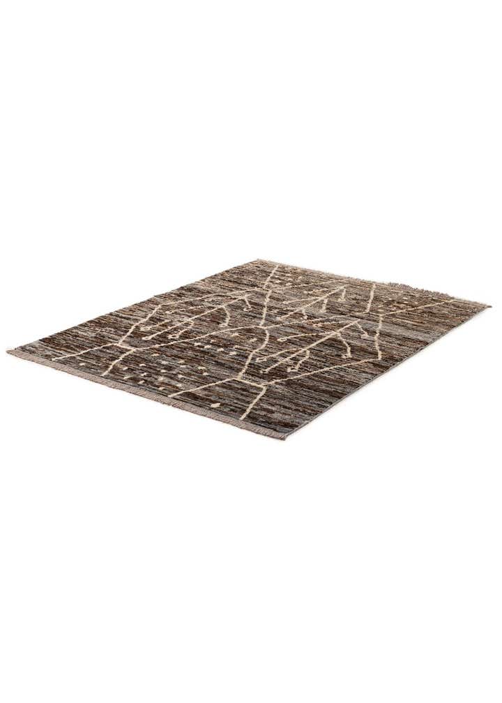 5' x 6' 4 Hand Knotted Moroccan Wool Rug