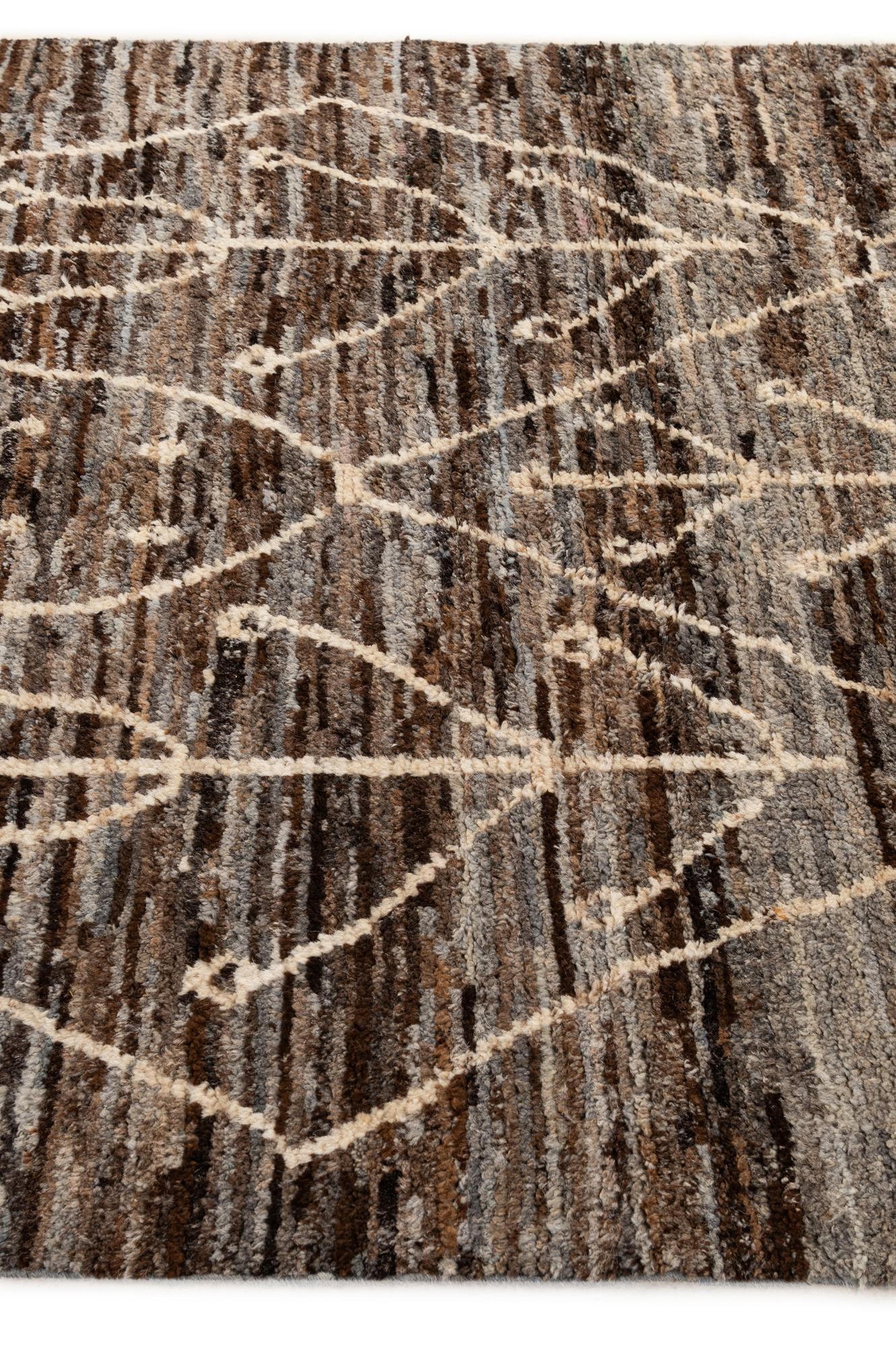 5' x 6' 4 Hand Knotted Moroccan Wool Rug