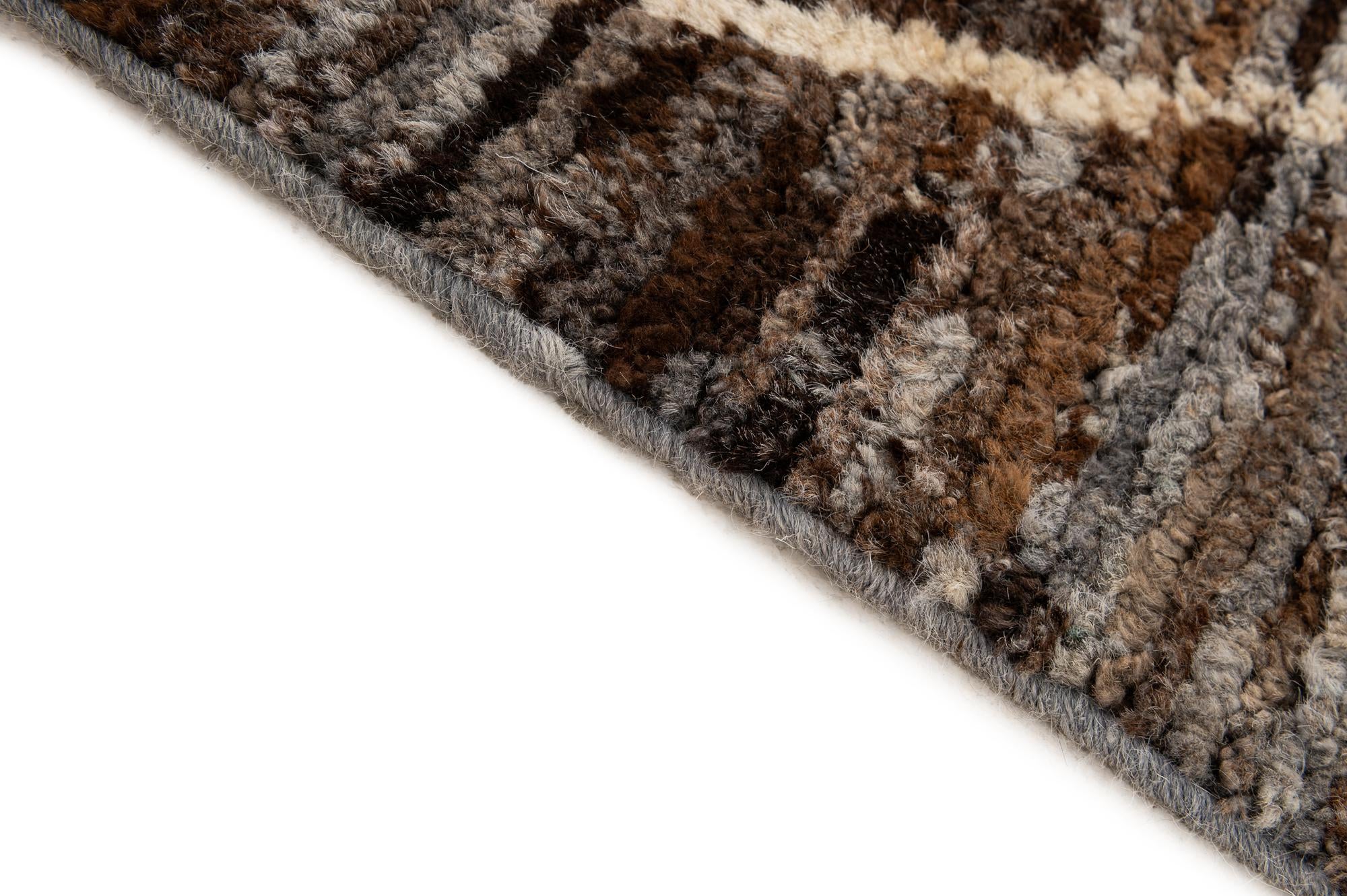 5' x 6' 4 Hand Knotted Moroccan Wool Rug