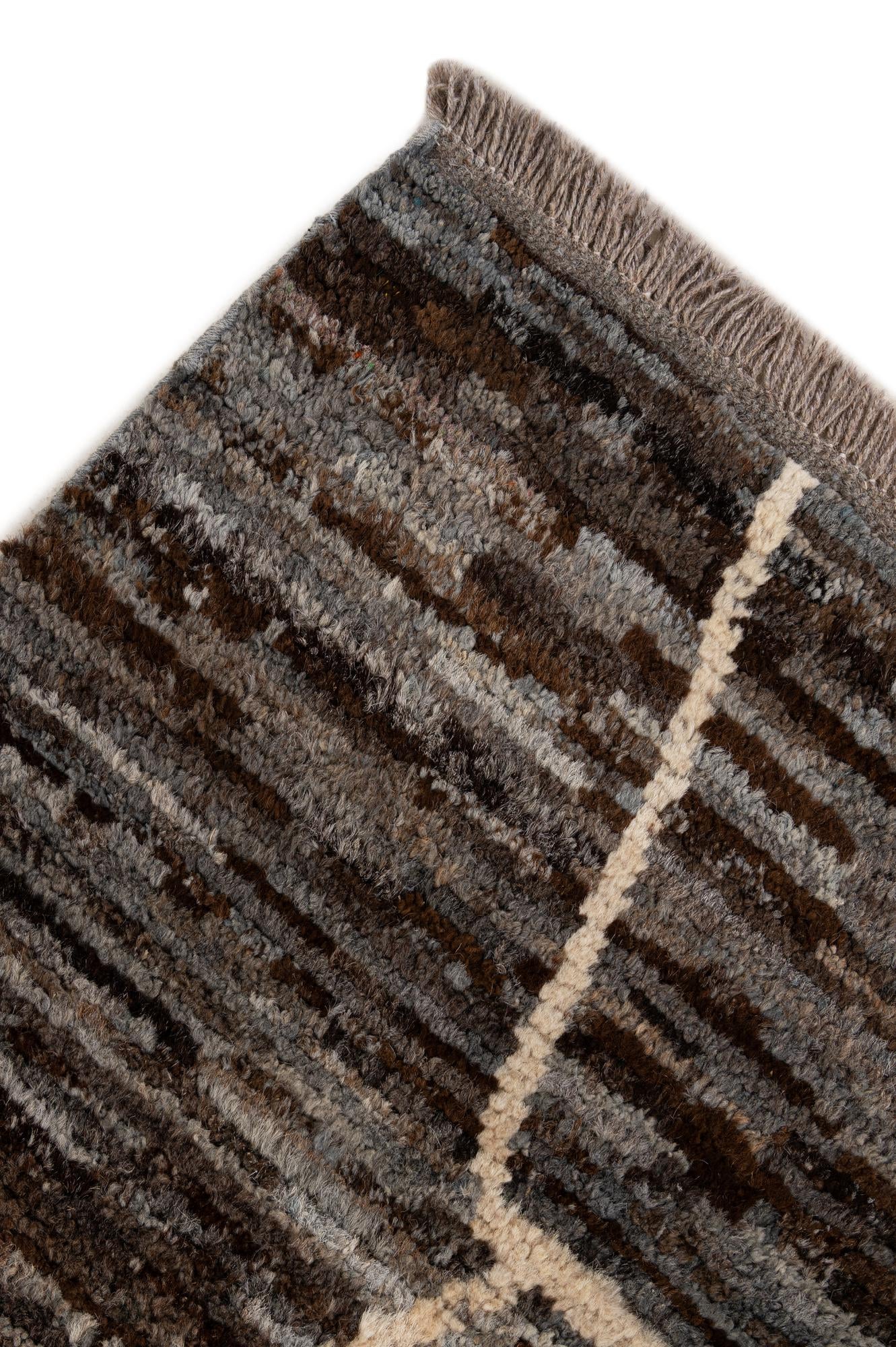 5' x 6' 4 Hand Knotted Moroccan Wool Rug