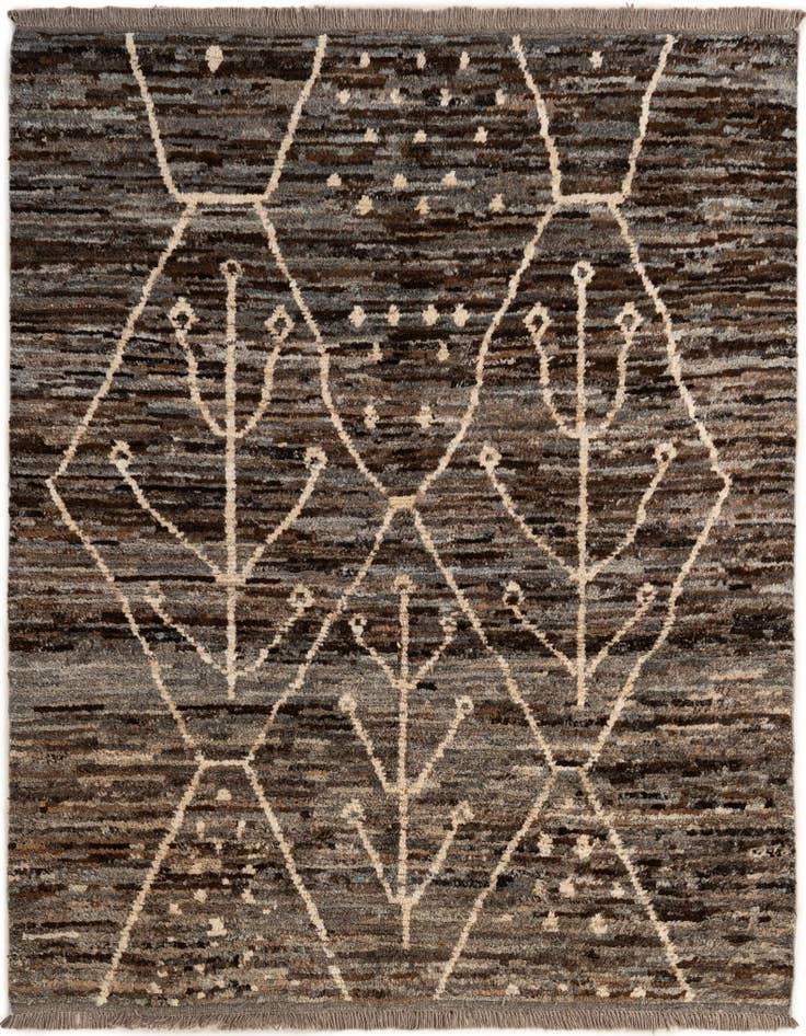 Detail image of 5' x 6' 4 Hand Knotted Moroccan Wool Rug
