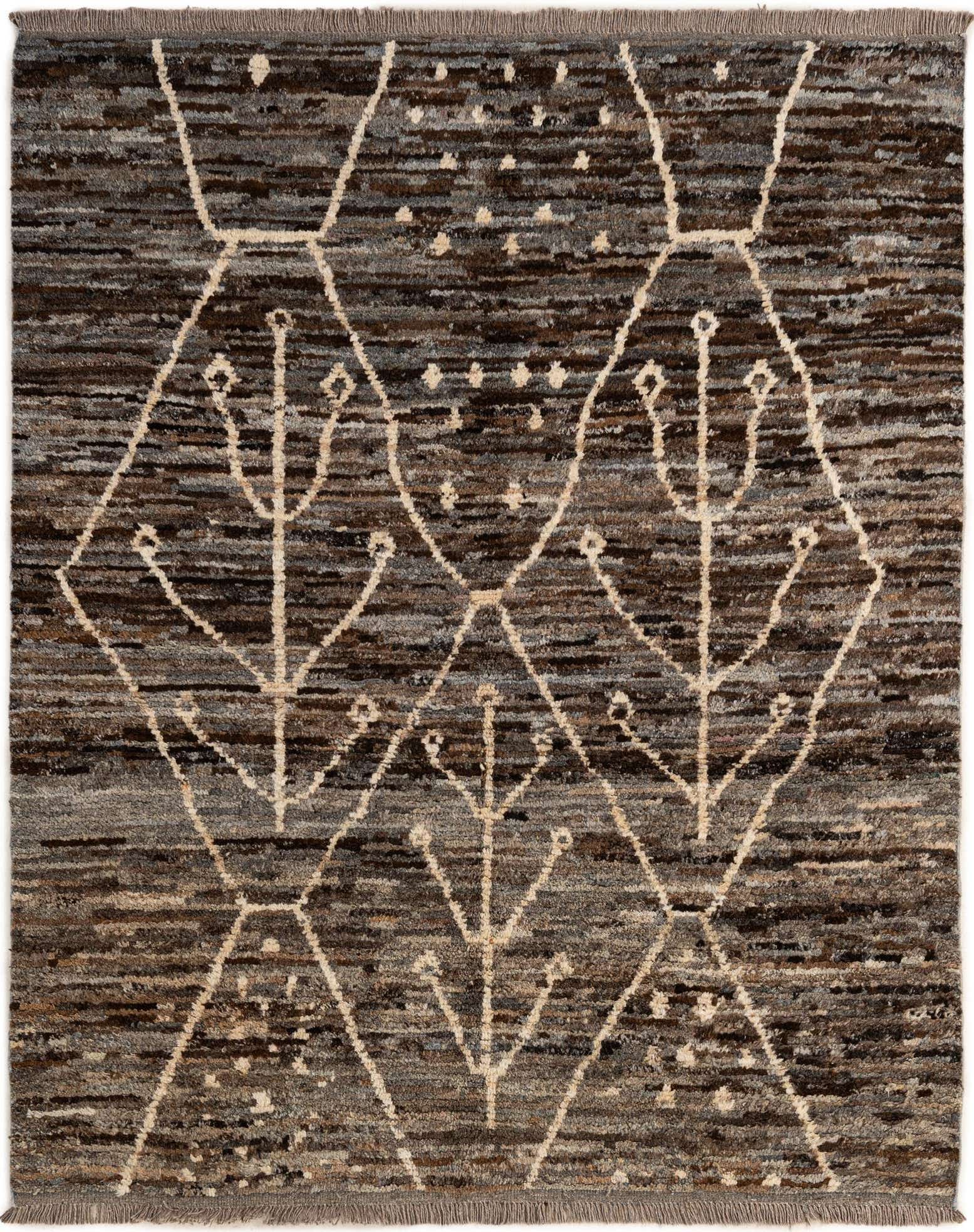 5' x 6' 4 Hand Knotted Moroccan Wool Rug