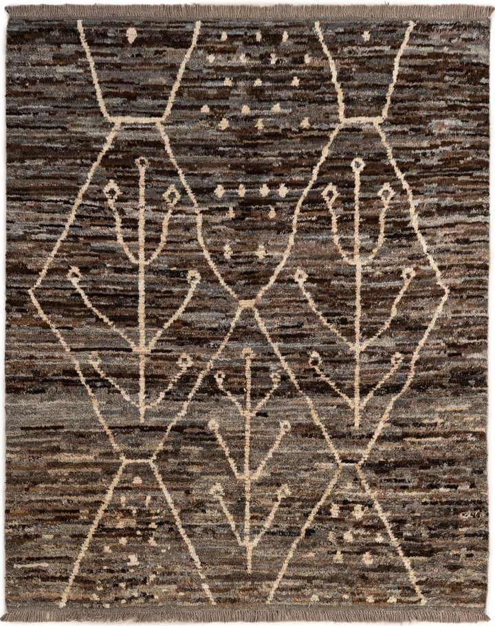 5' x 6' 4 Hand Knotted Moroccan Wool Rug