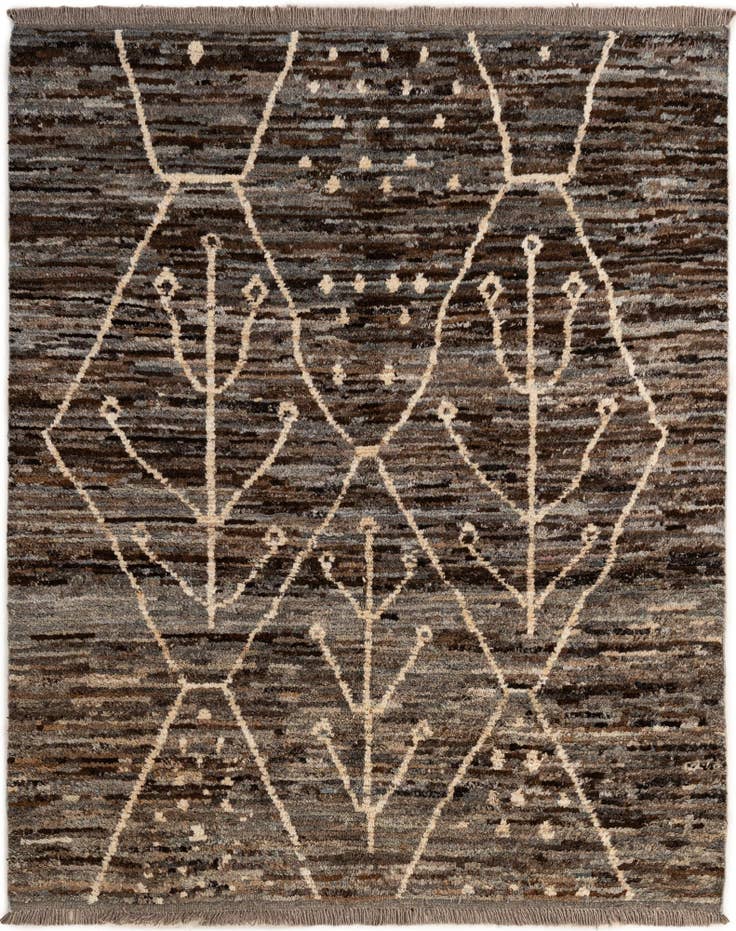 Detail image of 5' x 6' 4 Hand Knotted Moroccan Wool Rug