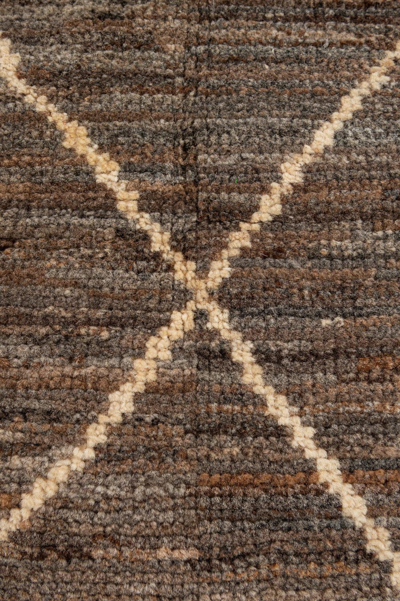 5' x 6' 7 Hand Knotted Moroccan Wool Rug