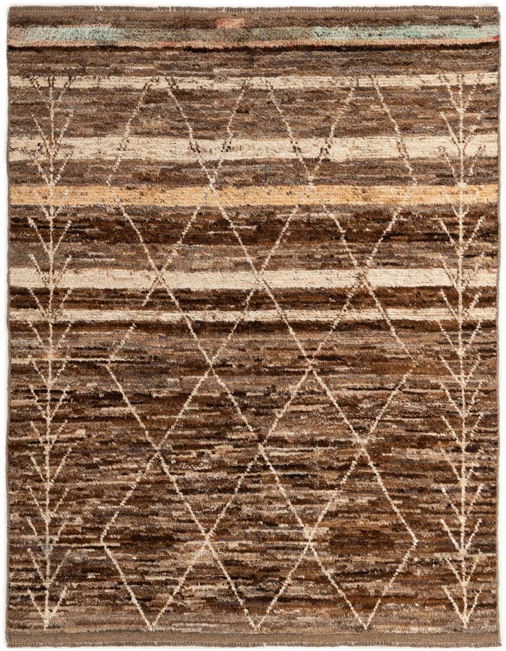 Detail image of 5' 5 x 7' 9 Hand Knotted Moroccan Wool Rug