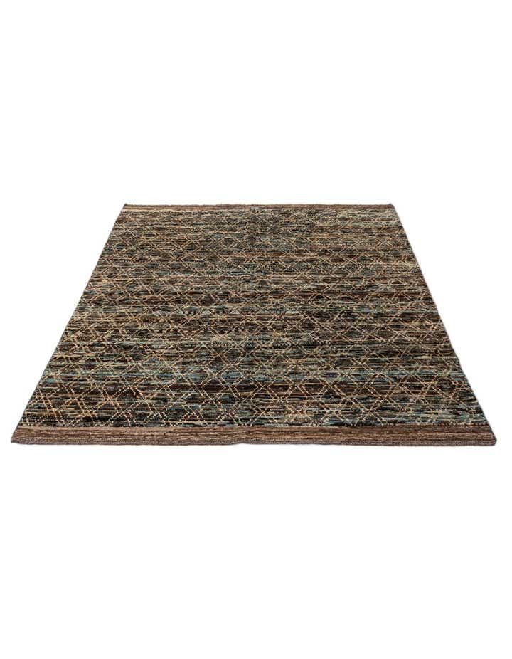 5' 7 x 8' 3 Hand Knotted Moroccan Wool Rug