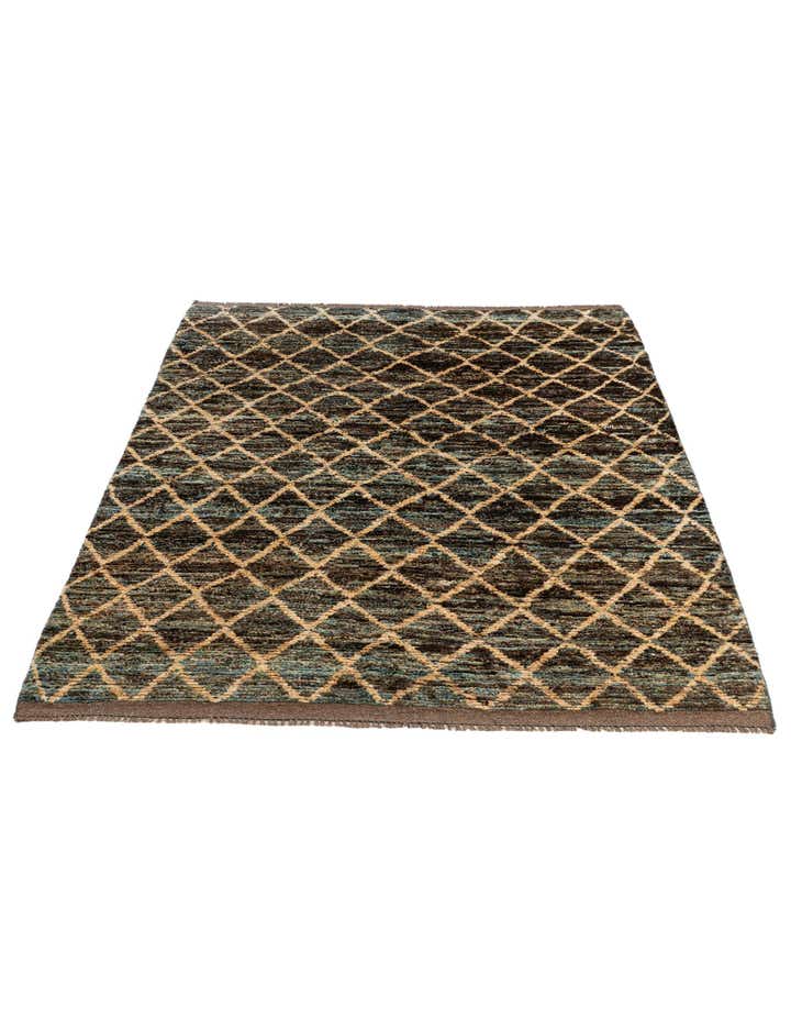 5' 6 x 7' 6 Hand Knotted Moroccan Wool Rug