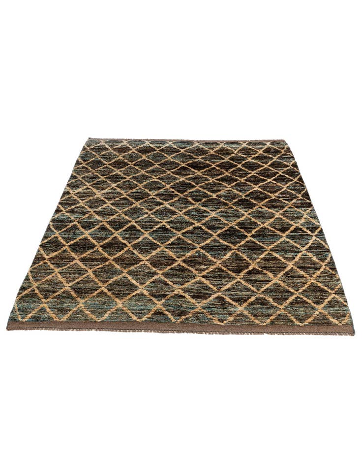 Detail image of 5' 6 x 7' 6 Hand Knotted Moroccan Wool Rug