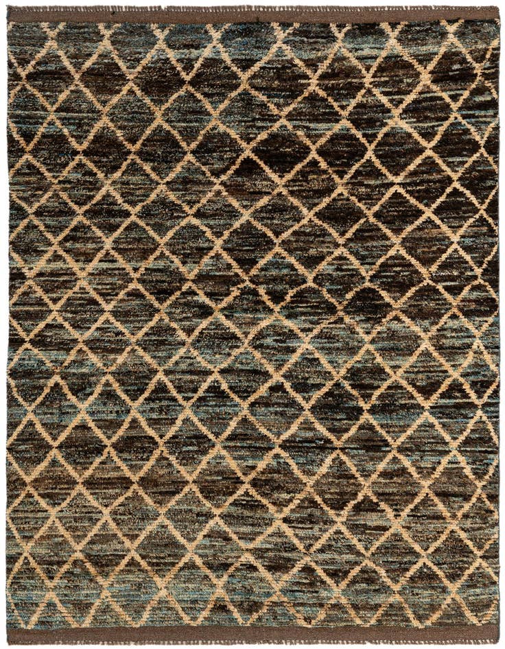 Detail image of 5' 6 x 7' 6 Hand Knotted Moroccan Wool Rug