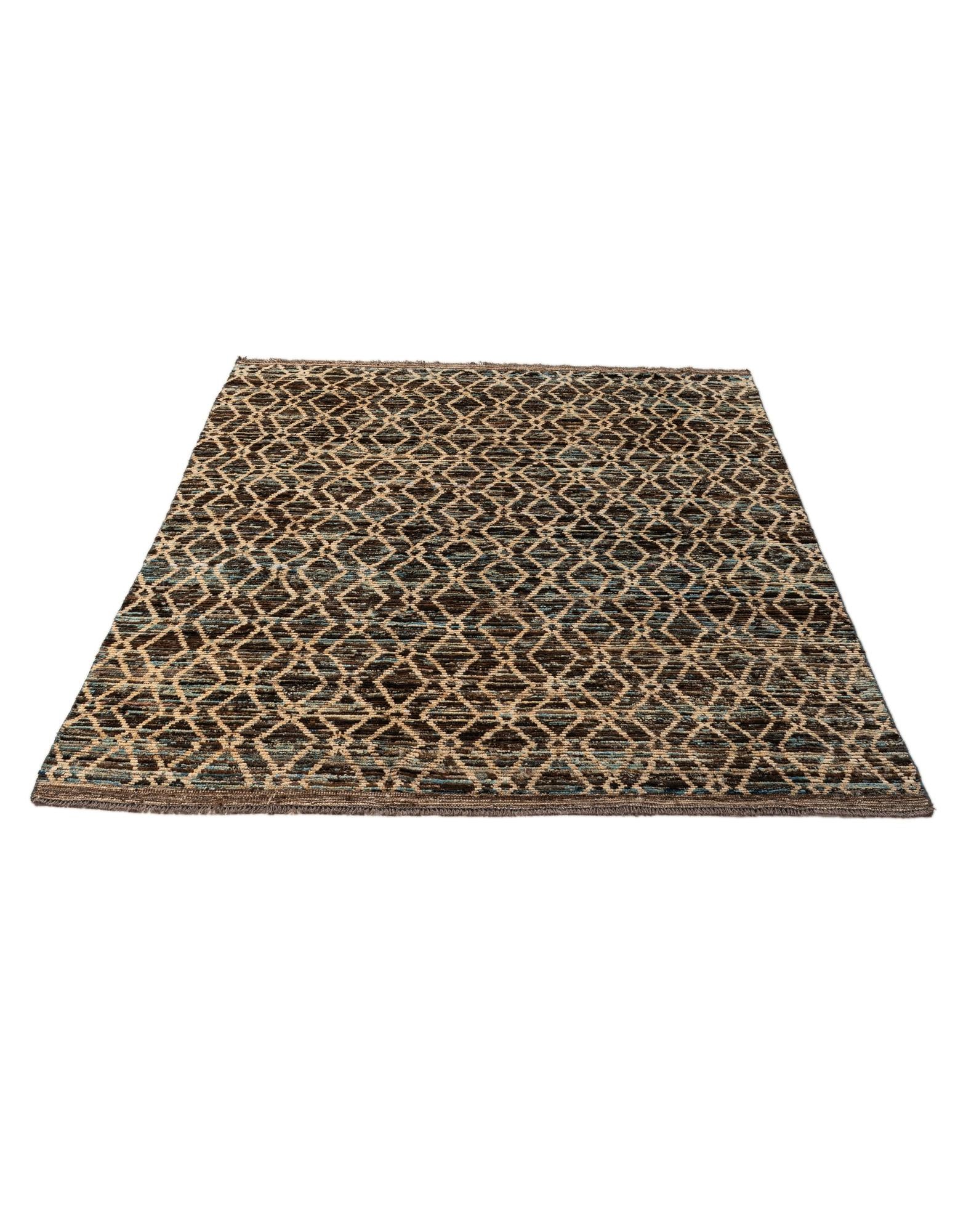 5' 9 x 8' 1 Hand Knotted Moroccan Wool Rug