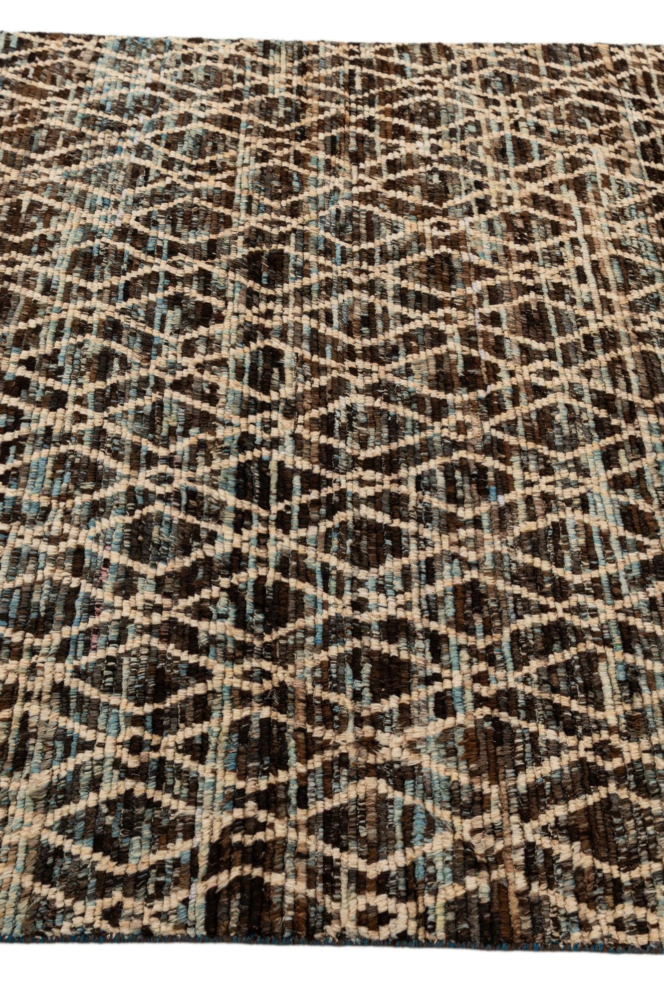 5' 9 x 8' 1 Hand Knotted Moroccan Wool Rug