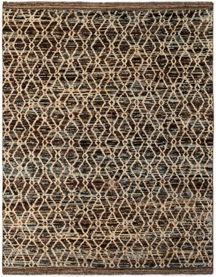 Detail image of 5' 9 x 8' 1 Hand Knotted Moroccan Wool Rug