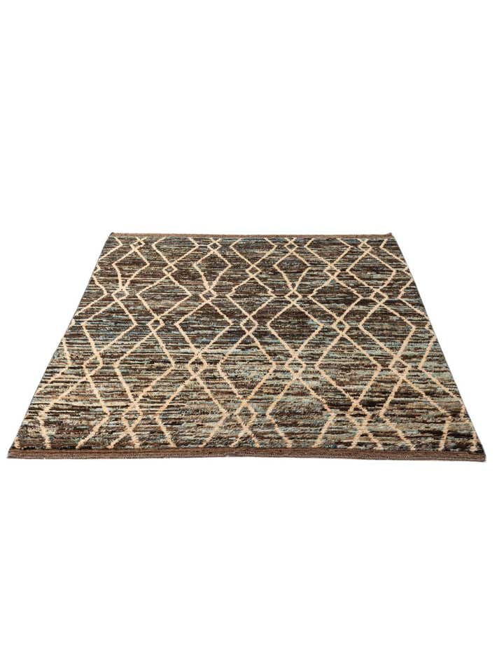 6' 2 x 7' 11 Hand Knotted Moroccan Wool Rug