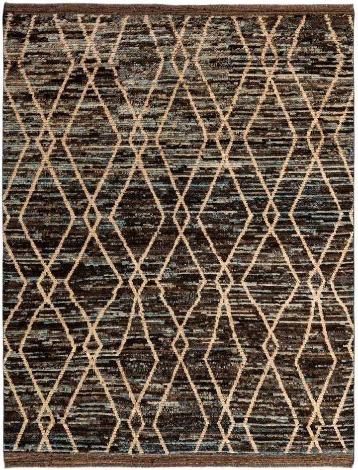 Detail image of 6' 2 x 7' 11 Hand Knotted Moroccan Wool Rug