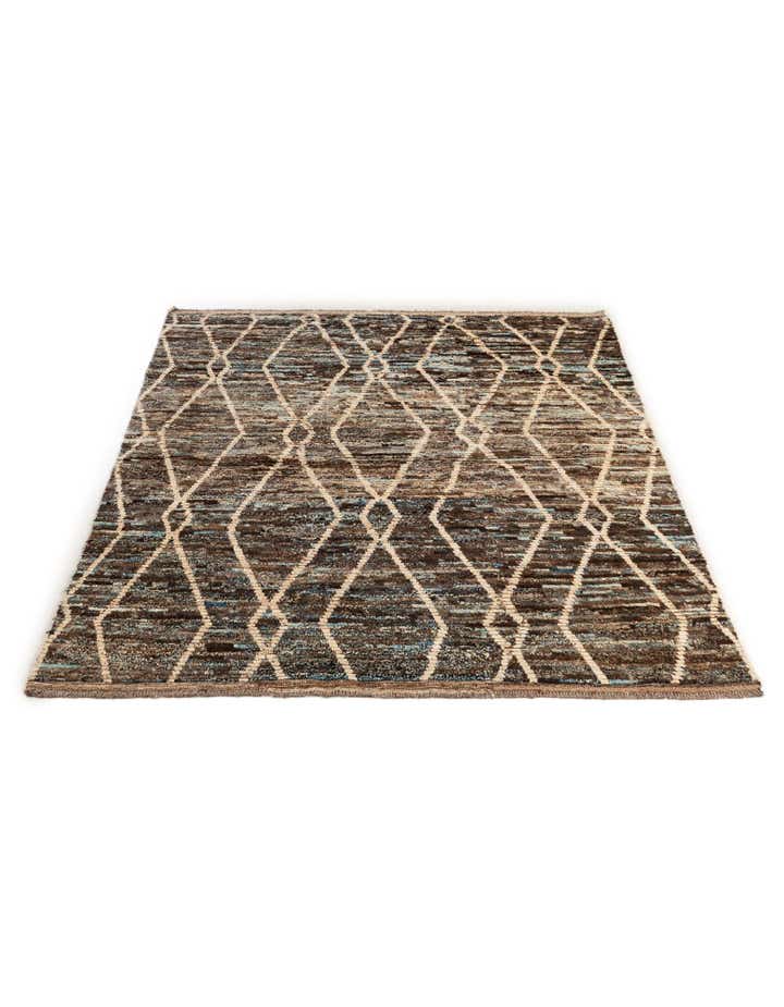 5' 11 x 7' 9 Hand Knotted Moroccan Wool Rug