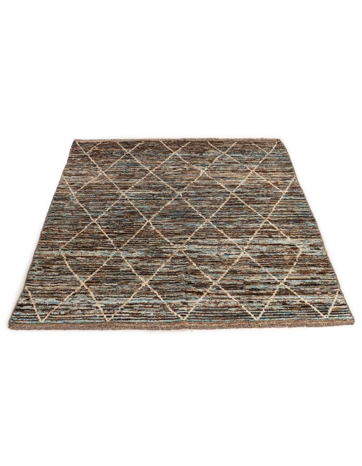 Detail image of 5' 11 x 7' 10 Hand Knotted Moroccan Wool Rug