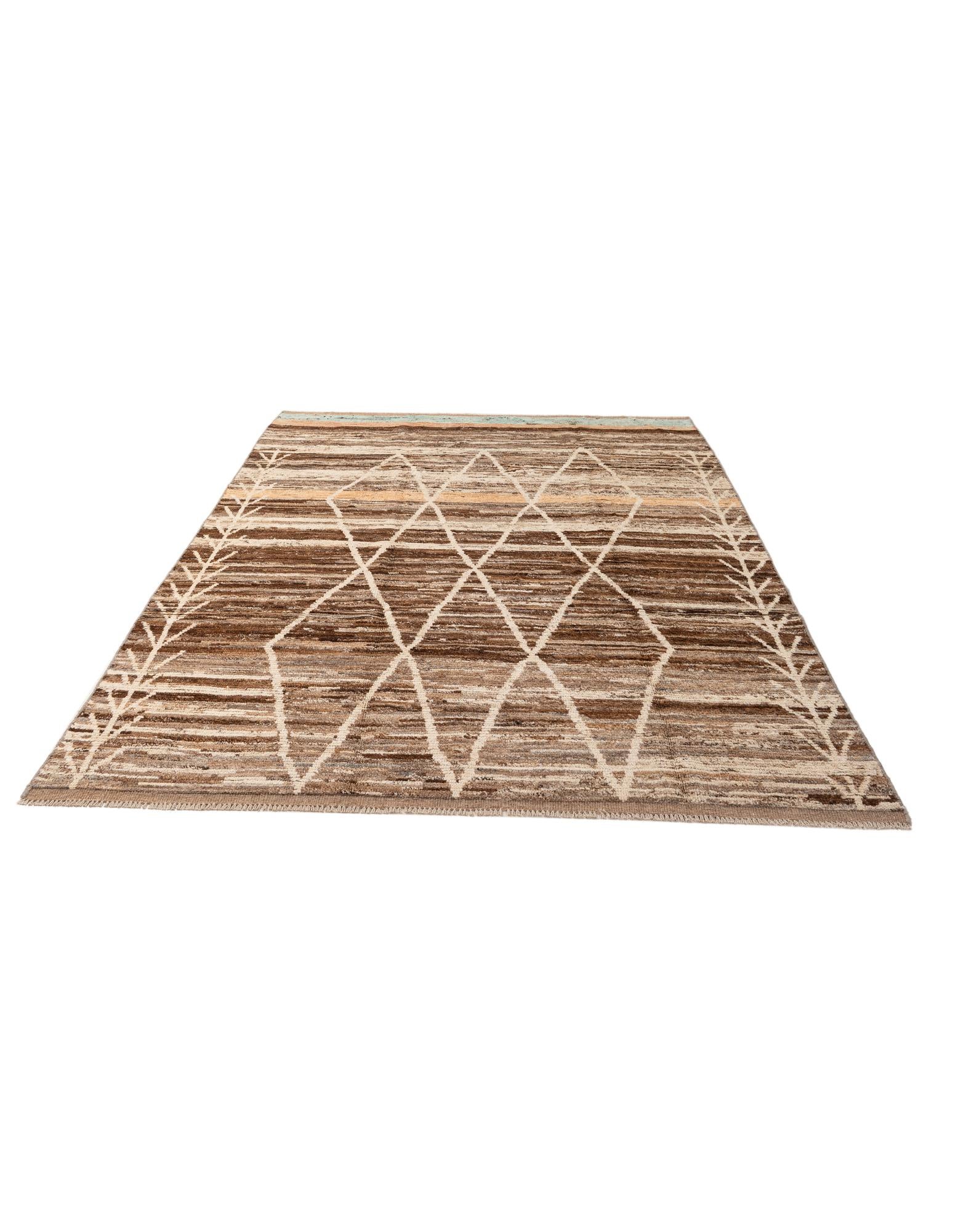 6' 5 x 9' 7 Hand Knotted Moroccan Wool Rug