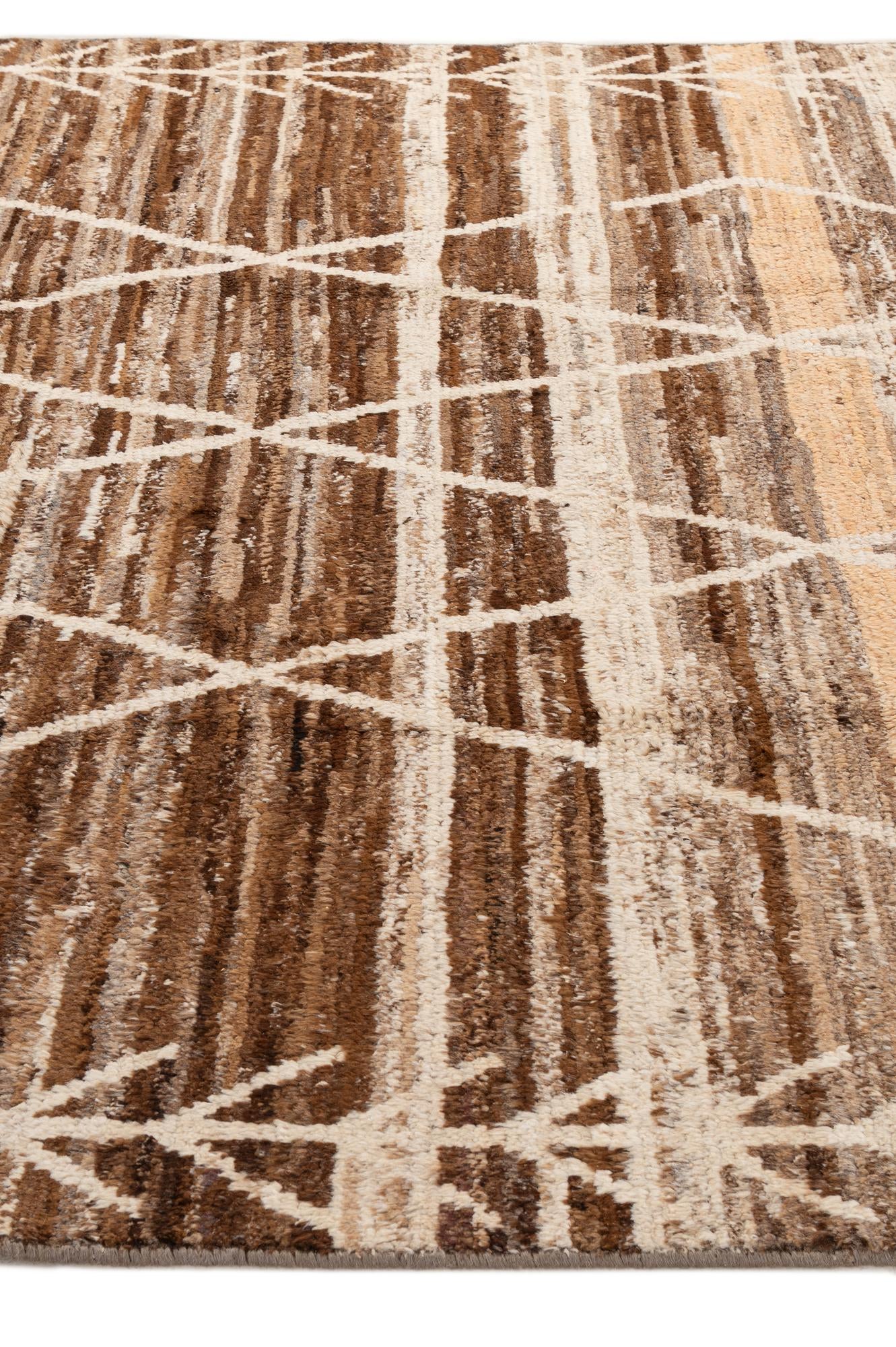 6' 5 x 9' 7 Hand Knotted Moroccan Wool Rug