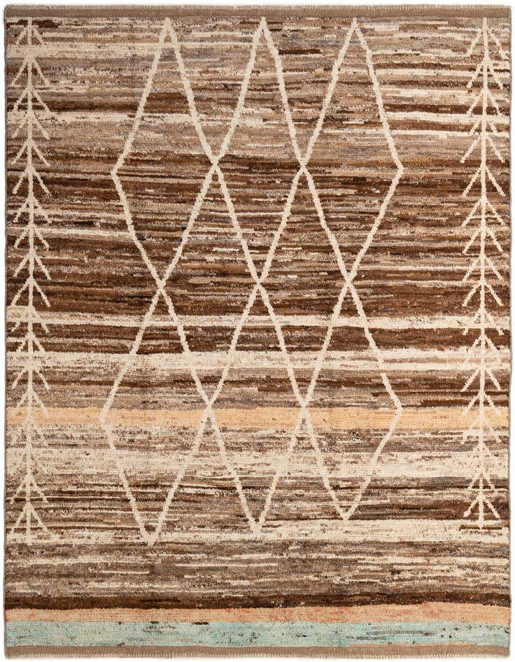 Detail image of 6' 5 x 9' 7 Hand Knotted Moroccan Wool Rug