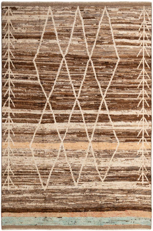 Detail image of 6' 5 x 9' 7 Hand Knotted Moroccan Wool Rug