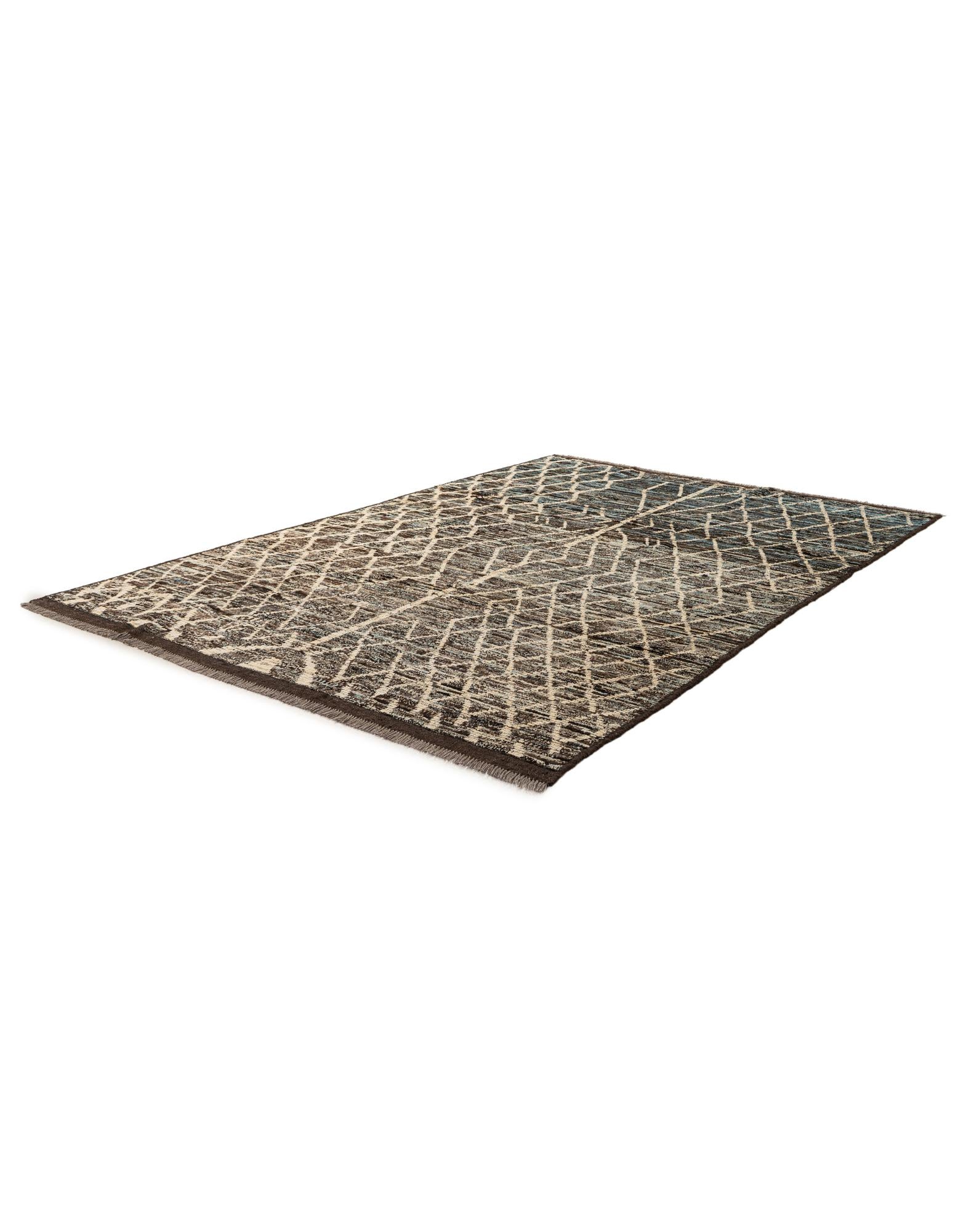 6' 9 x 9' 9 Hand Knotted Moroccan Wool Rug