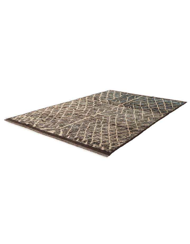6' 9 x 9' 9 Hand Knotted Moroccan Wool Rug