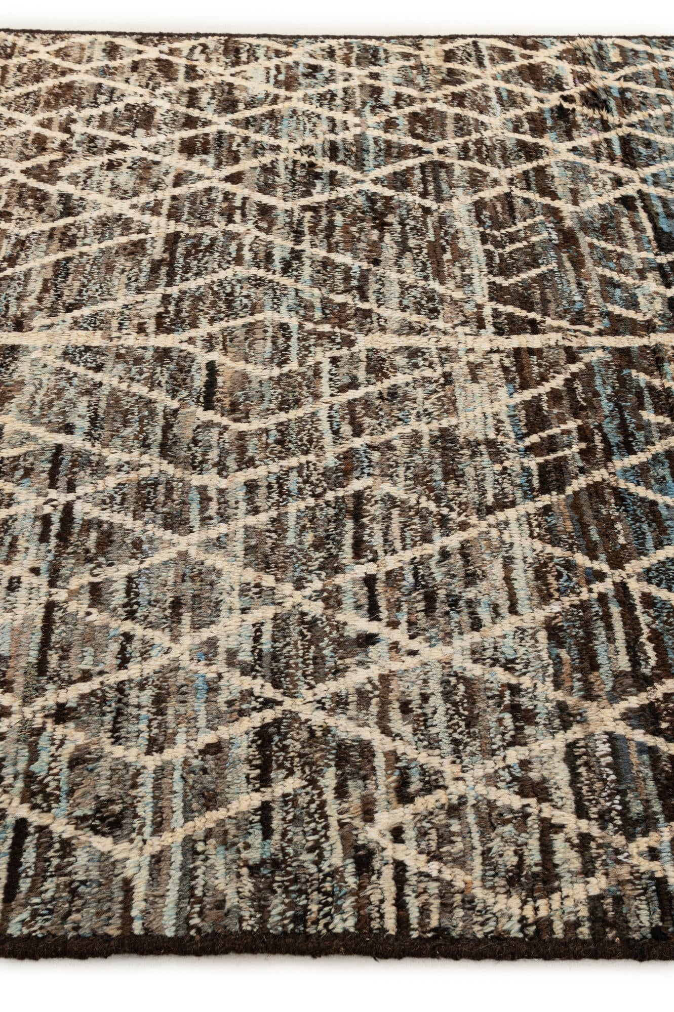 6' 9 x 9' 9 Hand Knotted Moroccan Wool Rug