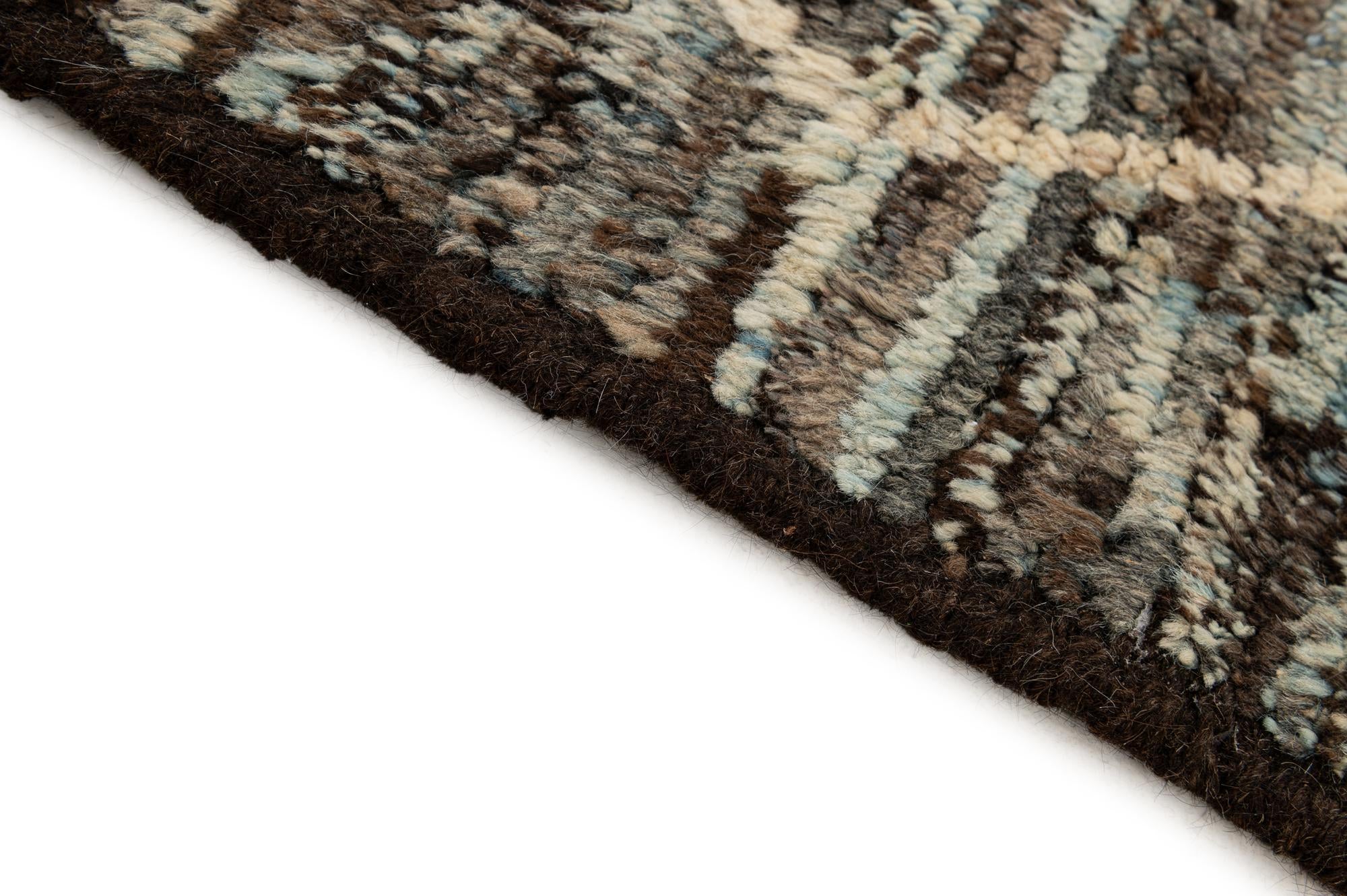6' 9 x 9' 9 Hand Knotted Moroccan Wool Rug