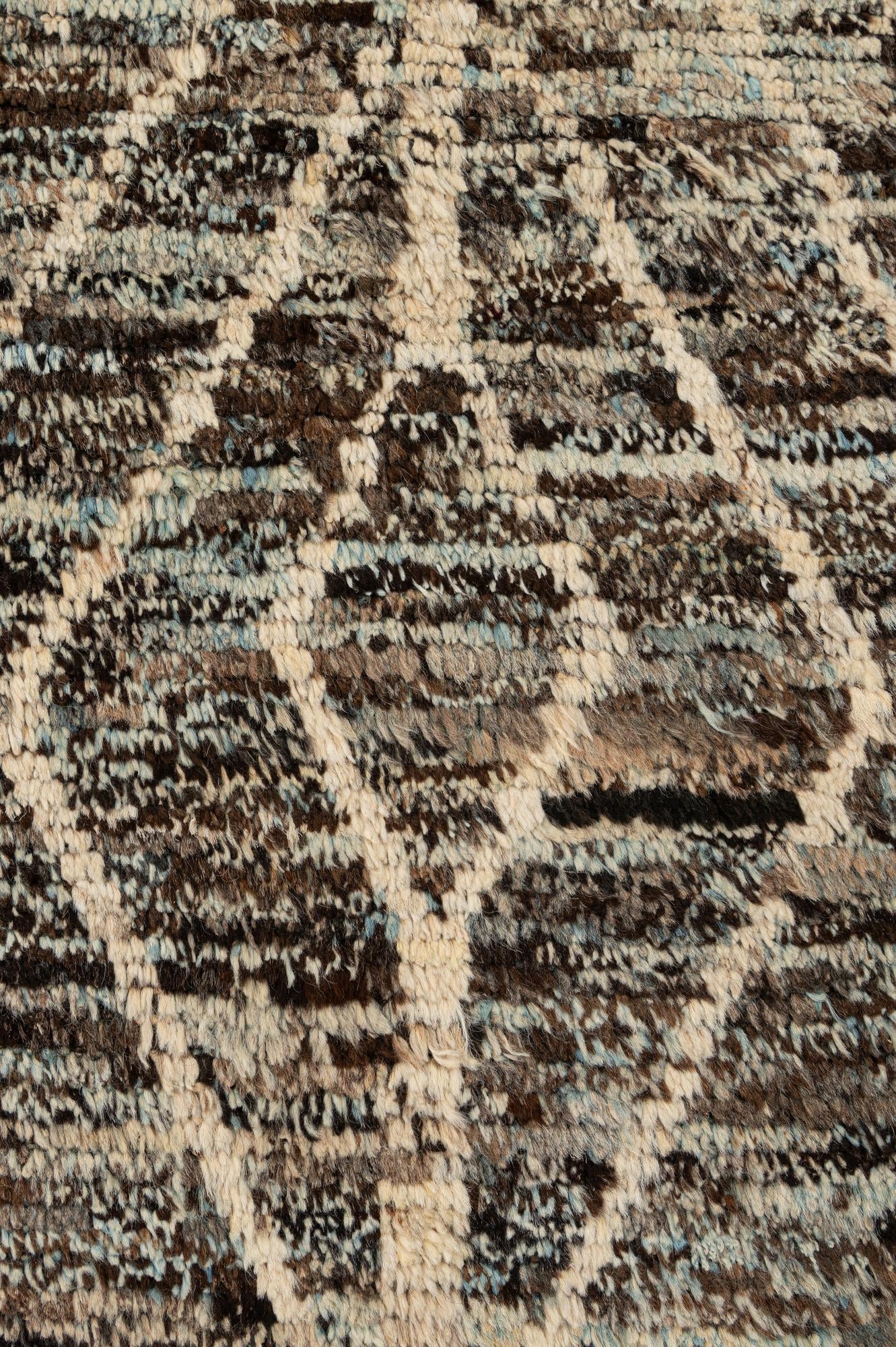 6' 9 x 9' 9 Hand Knotted Moroccan Wool Rug