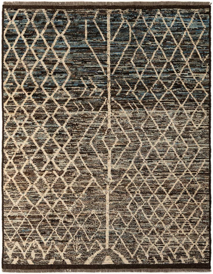 Detail image of 6' 9 x 9' 9 Hand Knotted Moroccan Wool Rug