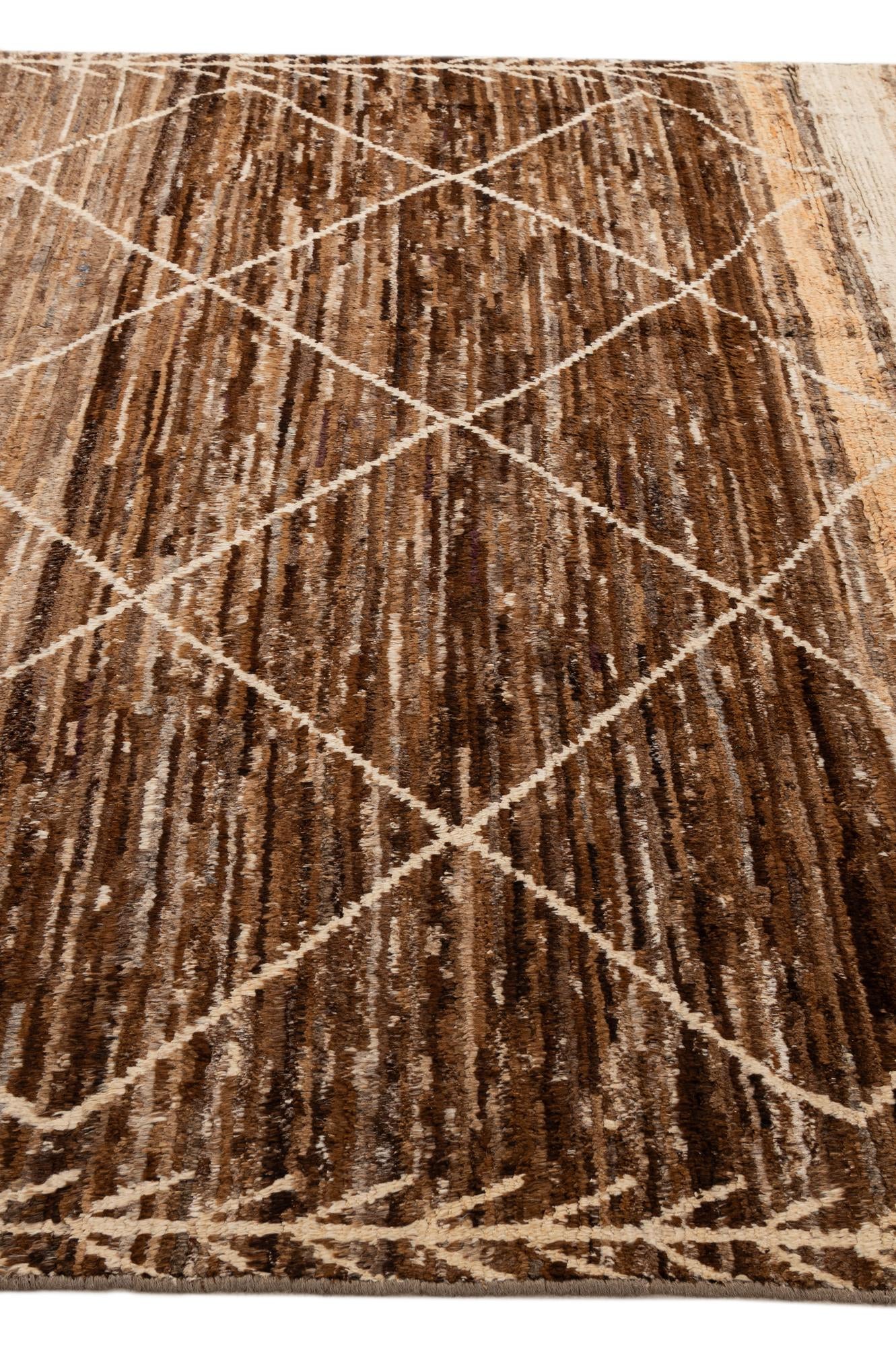 8' 2 x 10' 2 Hand Knotted Moroccan Wool Rug