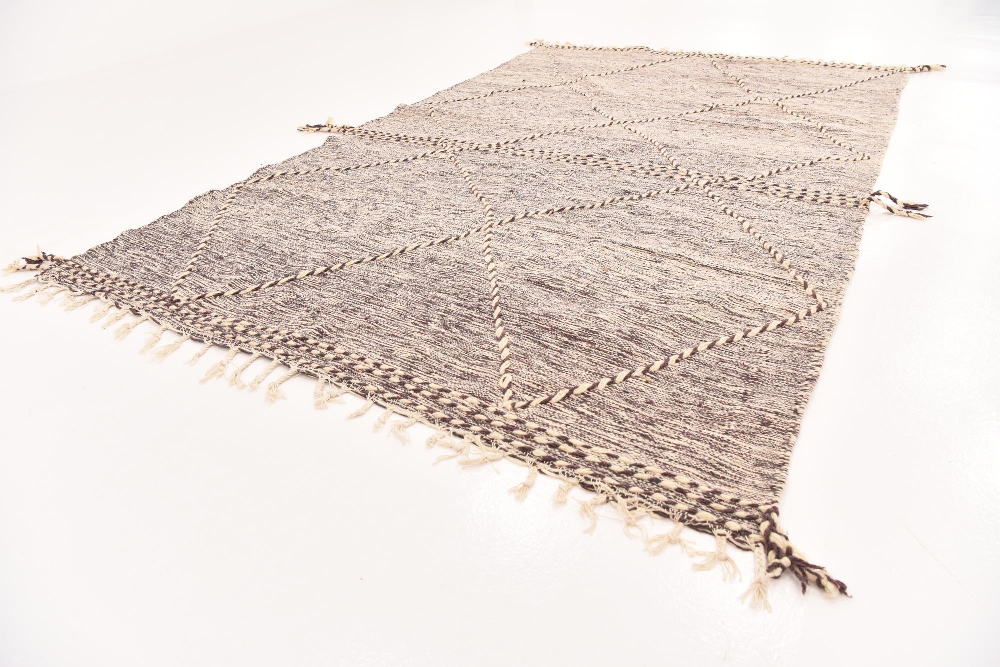 6' 6 x 10' 6 Hand Knotted Moroccan Wool Rug