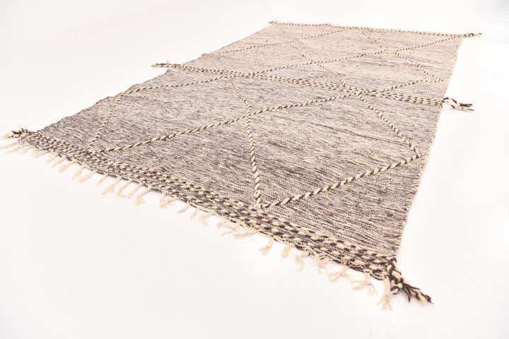 6' 6 x 10' 6 Hand Knotted Moroccan Wool Rug
