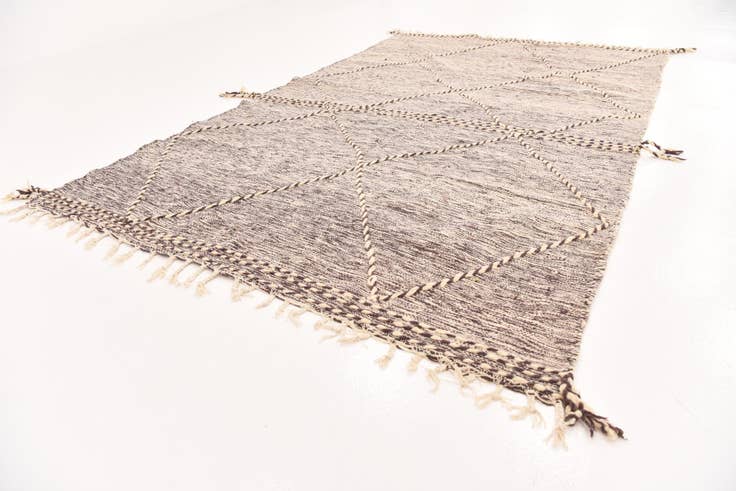 Detail image of 6' 6 x 10' 6 Hand Knotted Moroccan Wool Rug