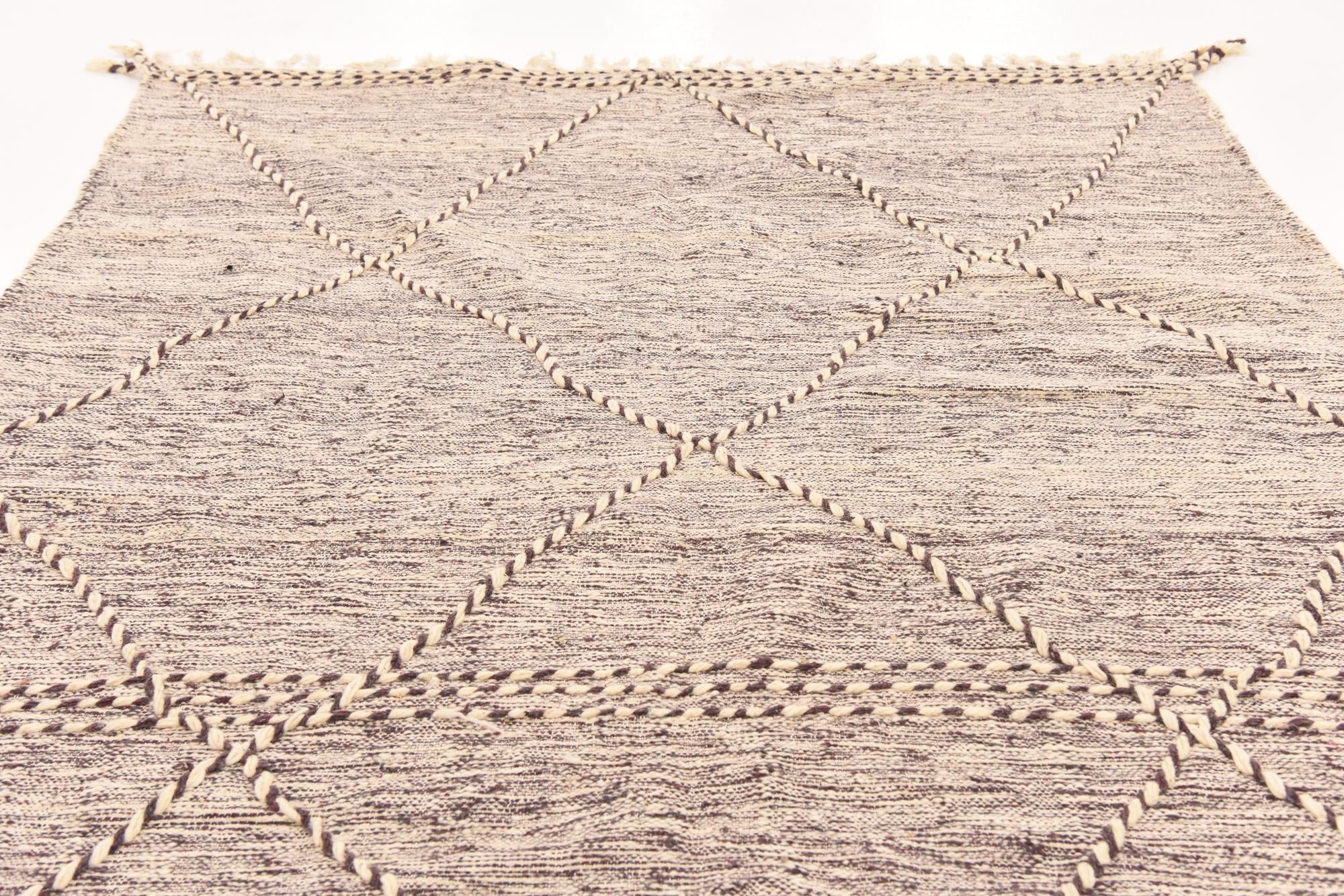 6' 6 x 10' 6 Hand Knotted Moroccan Wool Rug