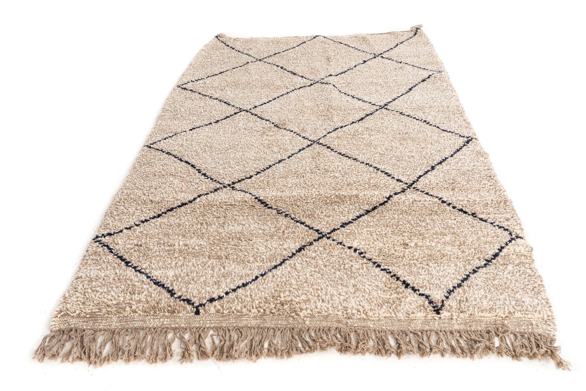 5' 4 x 7' 8 Hand Knotted Moroccan Wool Rug