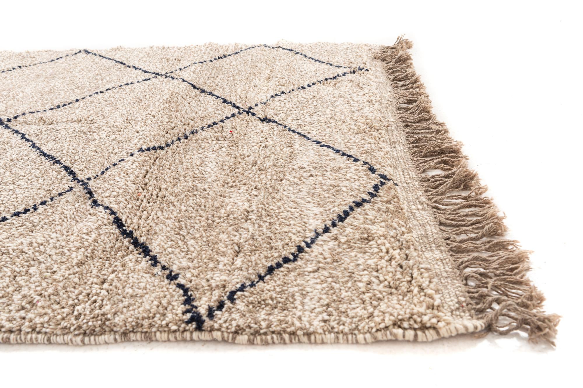 5' 4 x 7' 8 Hand Knotted Moroccan Wool Rug