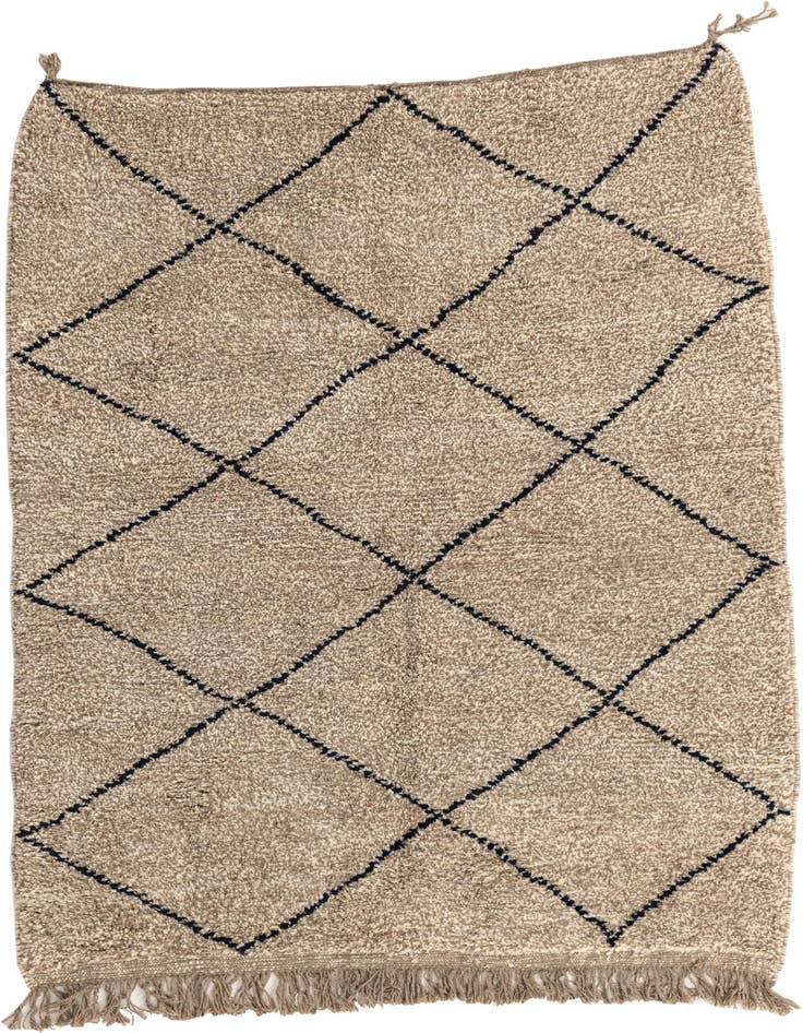 Detail image of 5' 4 x 7' 8 Hand Knotted Moroccan Wool Rug