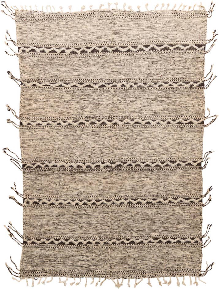 Detail image of 6' 4 x 9' 4 Hand Knotted Moroccan Wool Rug