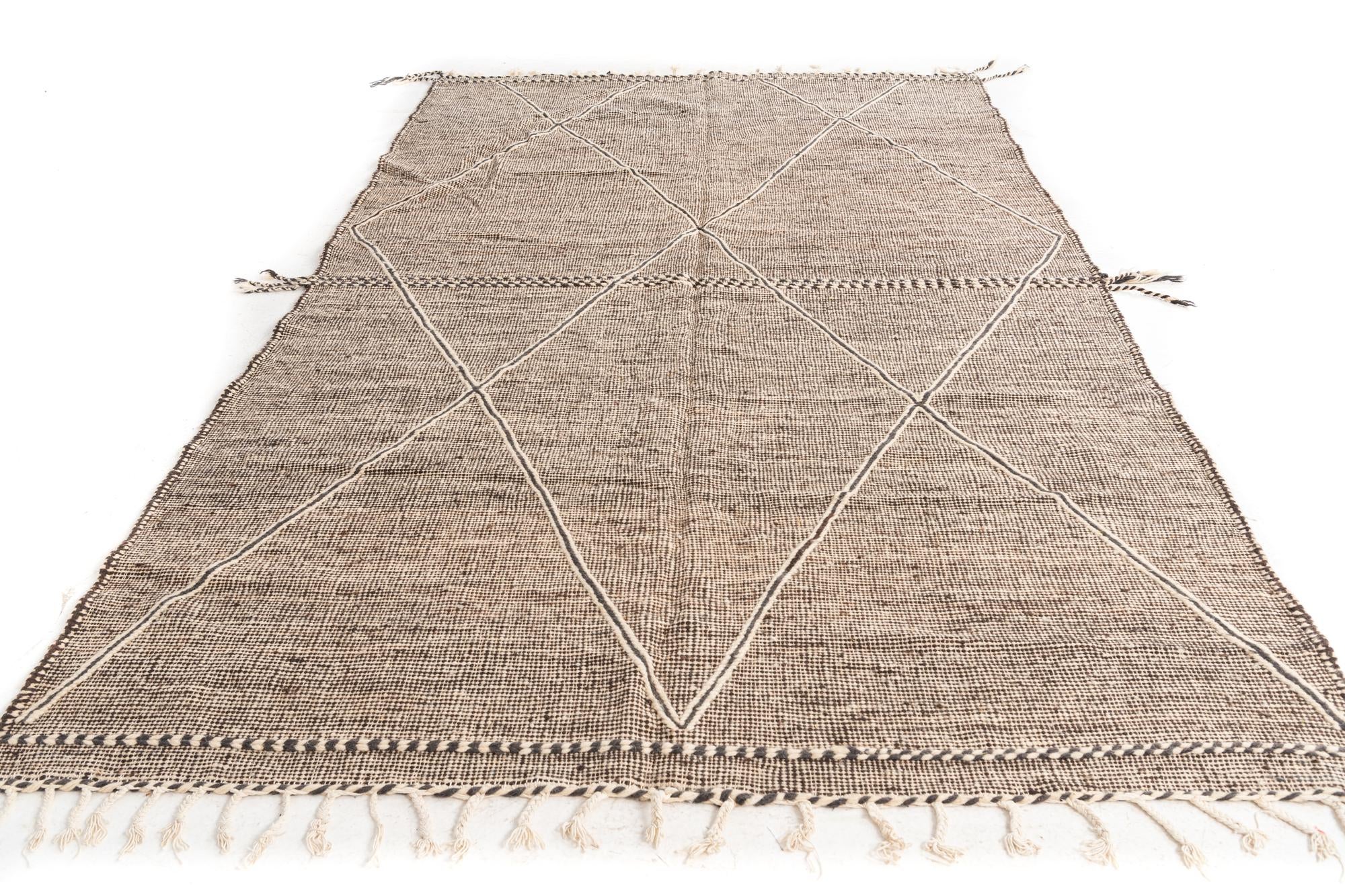 6' 6 x 10' 3 Hand Knotted Moroccan Wool Rug