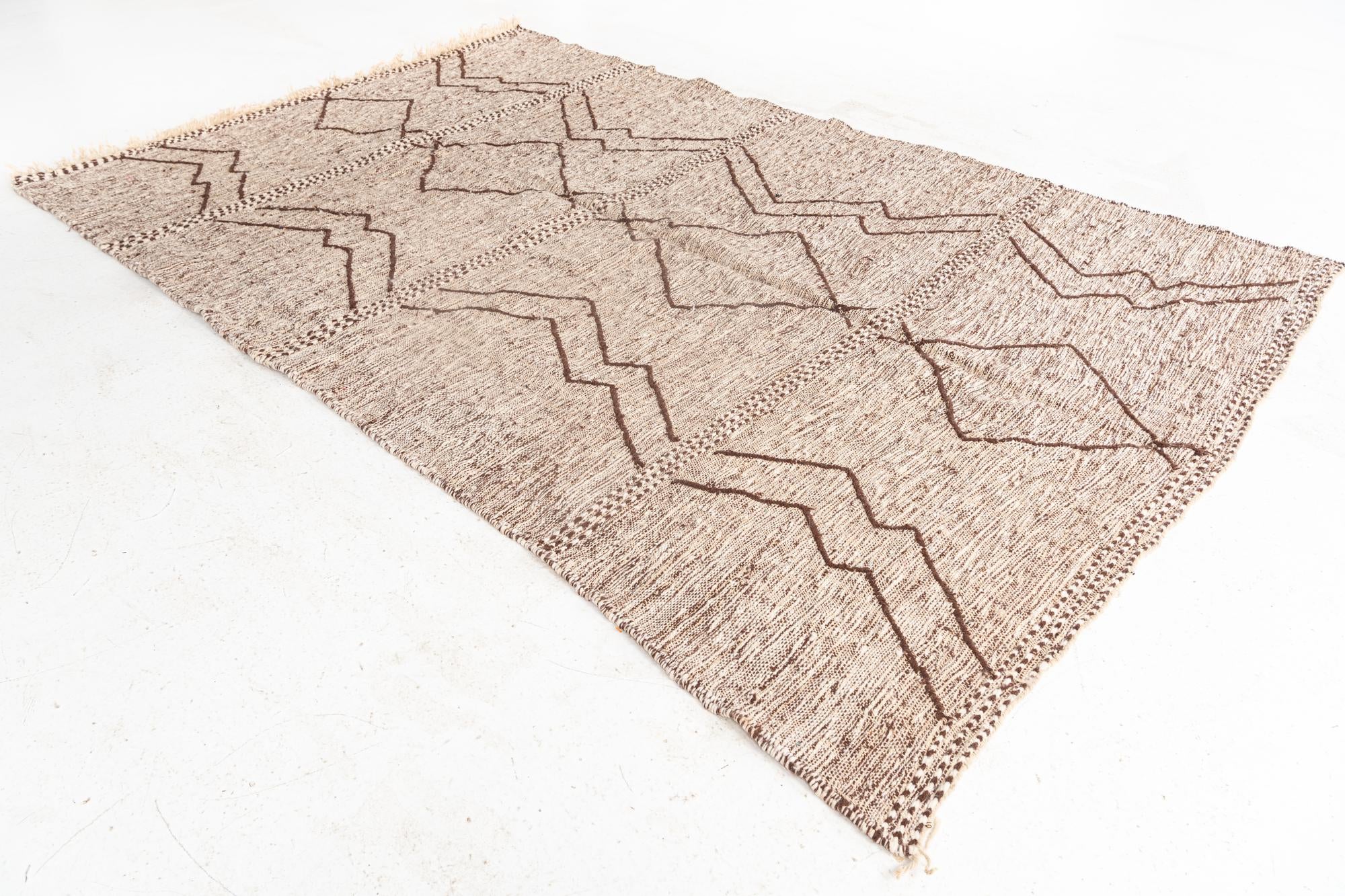 6' 5 x 10' Hand Knotted Moroccan Wool Rug