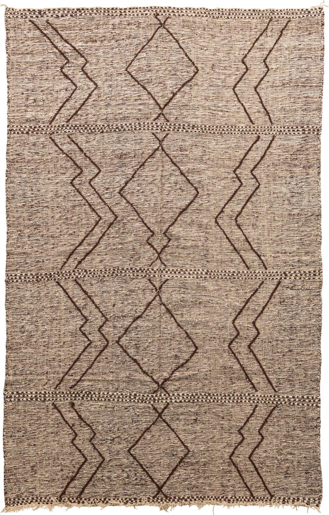 6' 5 x 10' Hand Knotted Moroccan Wool Rug