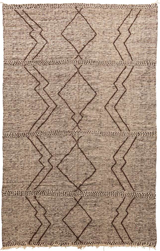 6' 5 x 10' Hand Knotted Moroccan Wool Rug