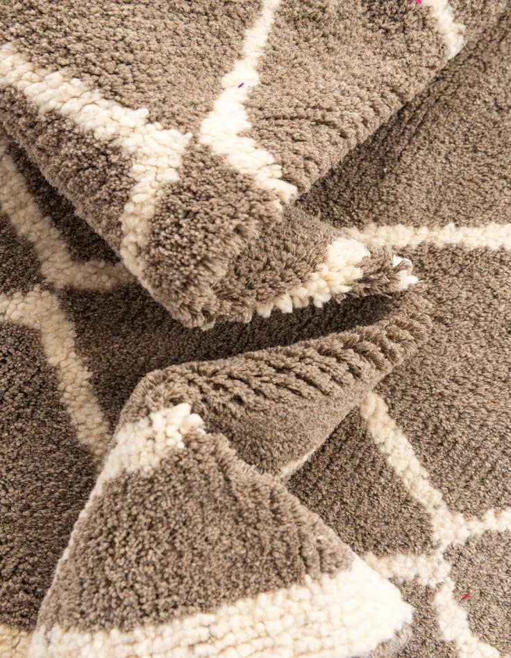 Detail image of 5' 9 x 8' 3  Hand Knotted Moroccan Wool Rug