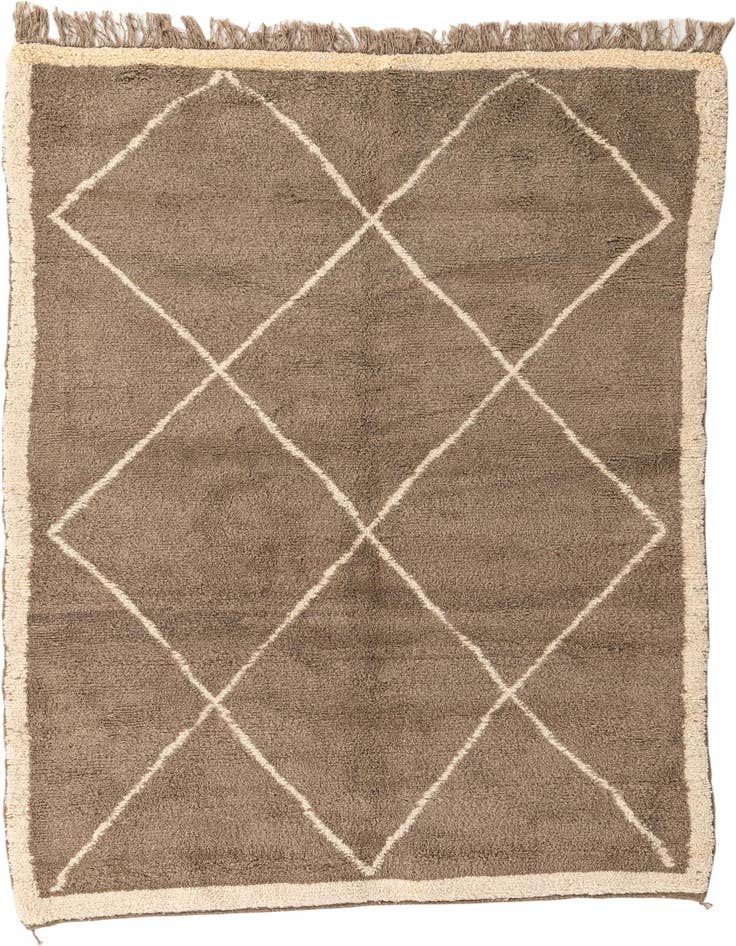 Detail image of 5' x 9' Hand Knotted Moroccan Wool Rug