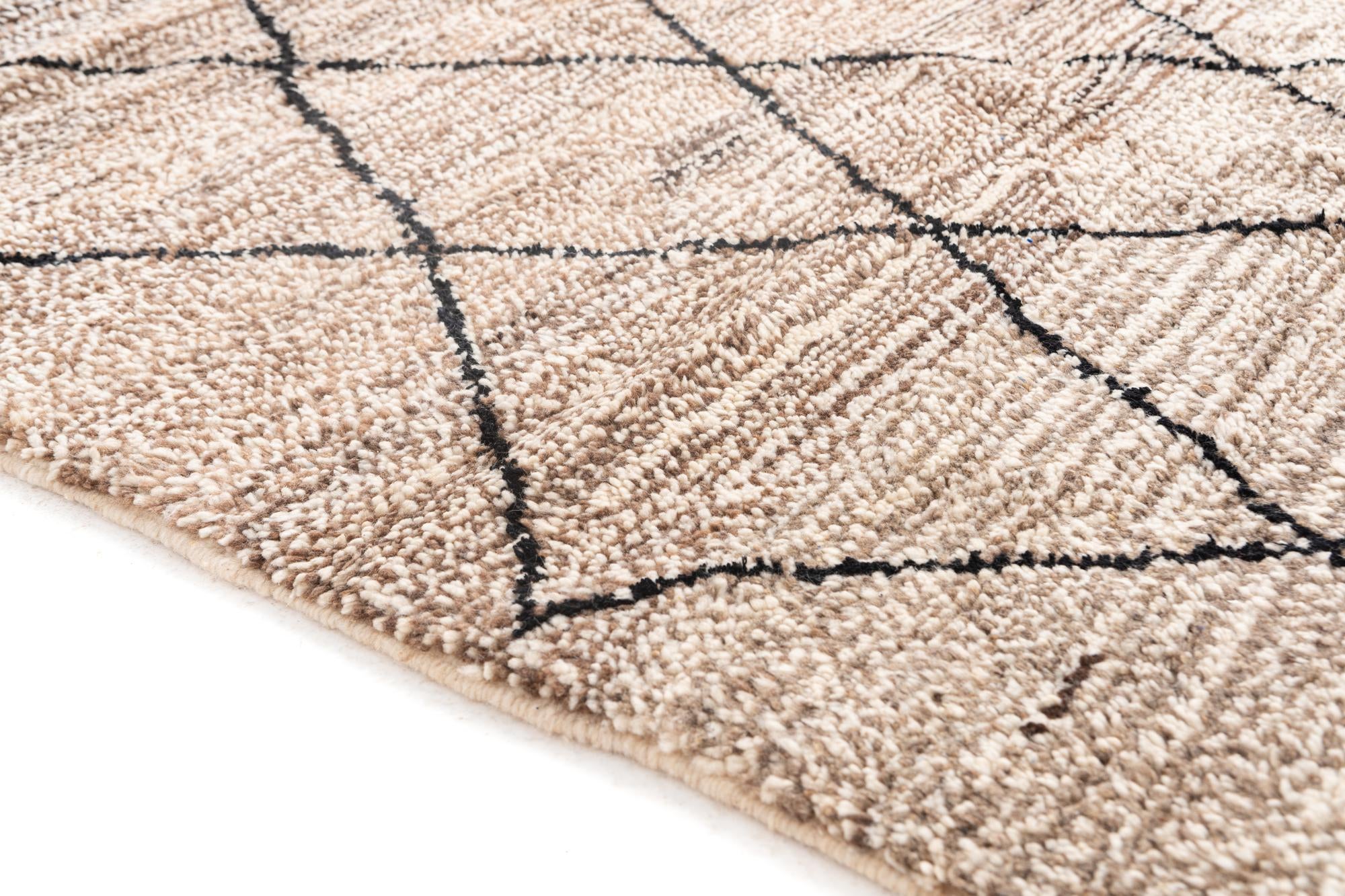 5' x 7' 10 Hand Knotted Moroccan Wool Rug