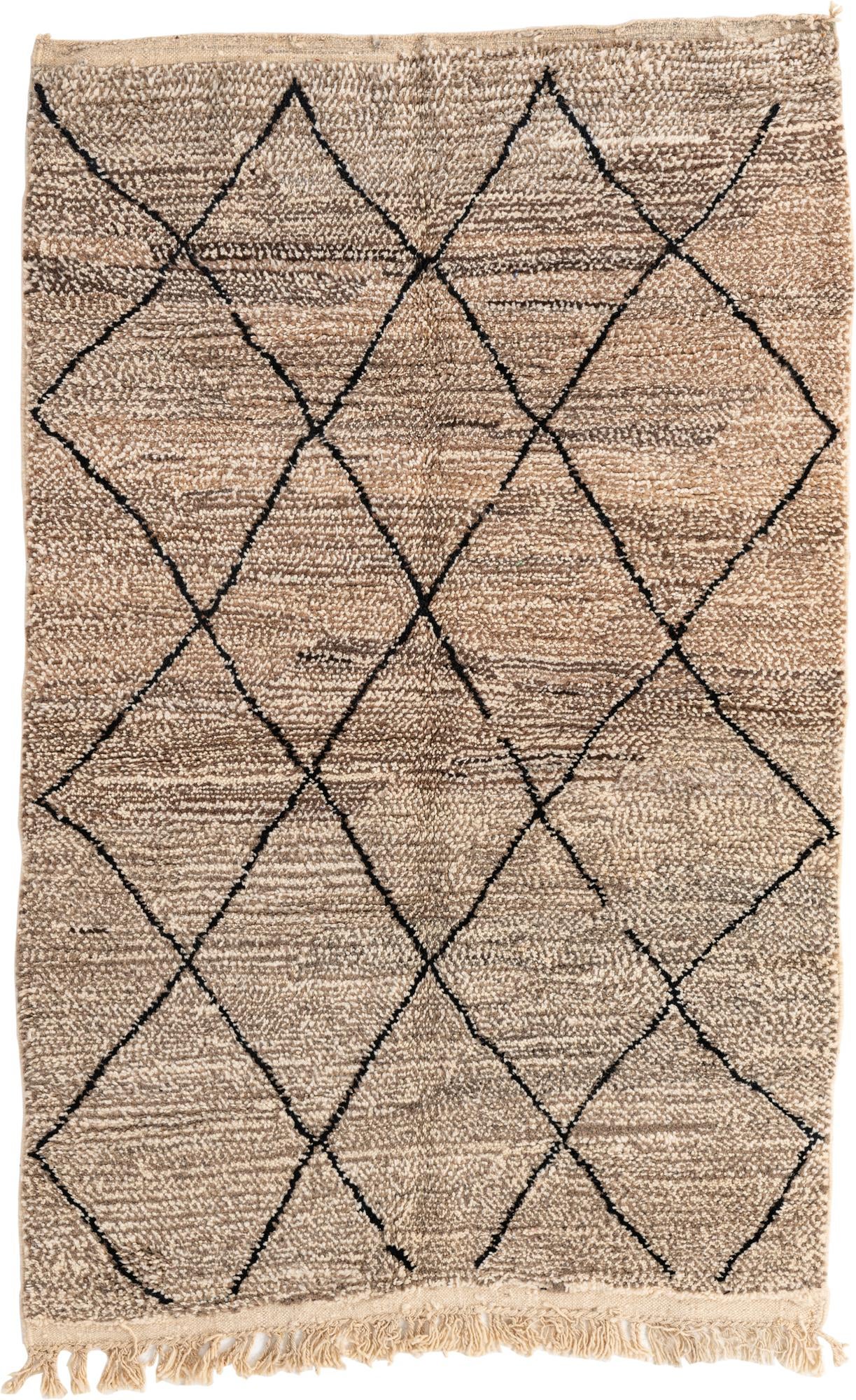 5' x 7' 10 Hand Knotted Moroccan Wool Rug