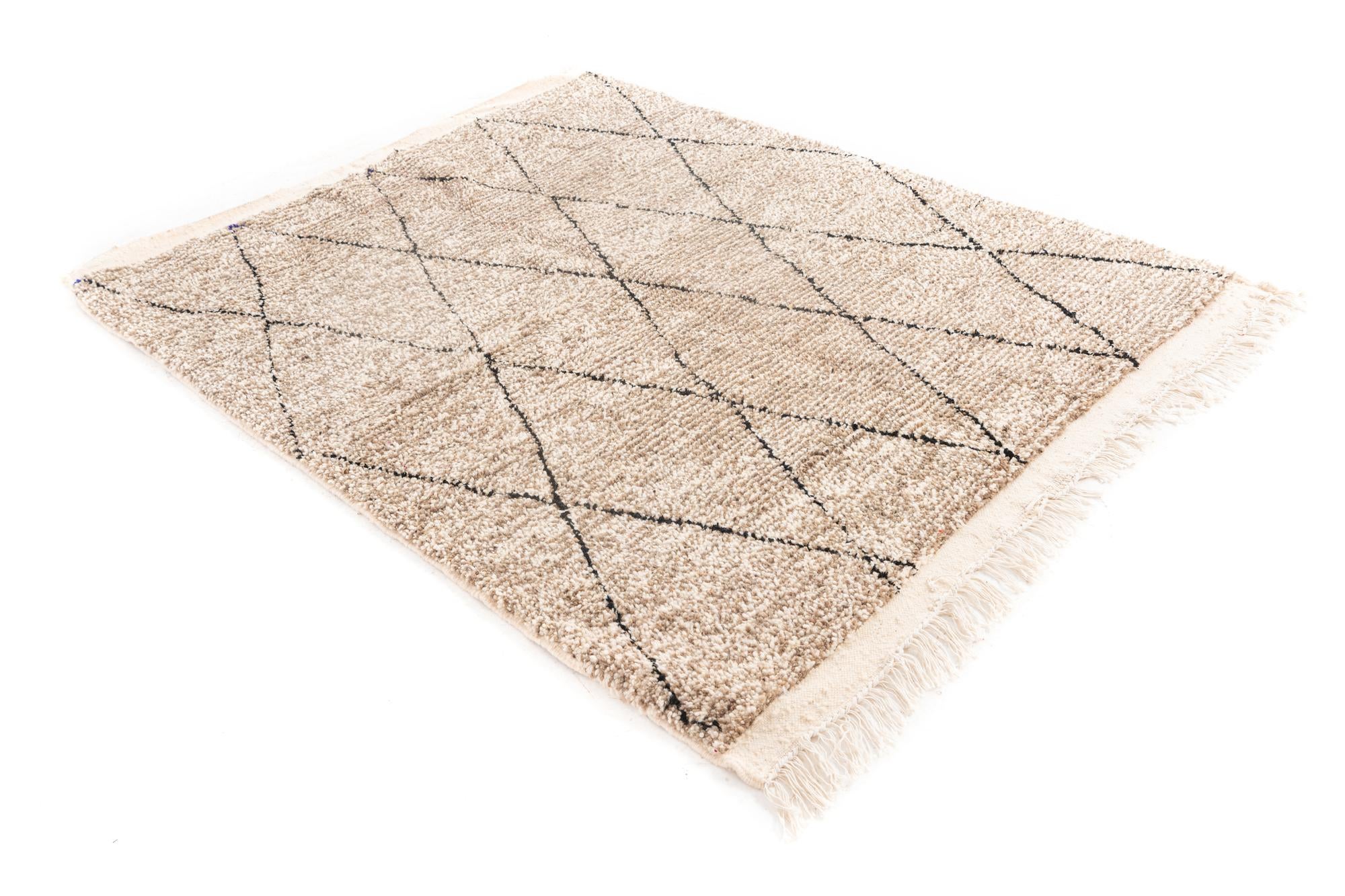 5' 3 x 6' 7 Hand Knotted Moroccan Wool Rug